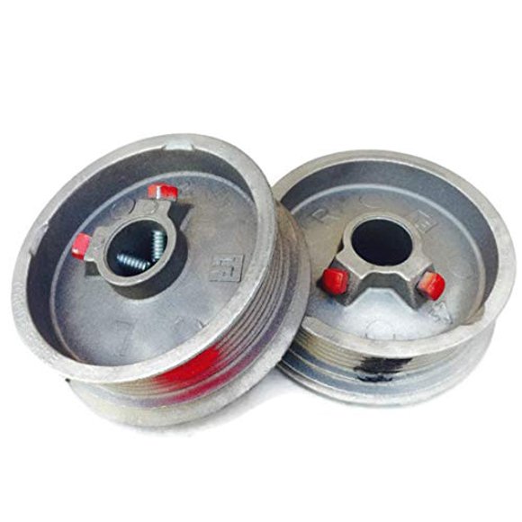 Protech Garage Doors - Pair of Left & Right Hand Heavy Duty Lift Cable Garage Door Drums/Wheel Replacement. Black & Red Torsio
