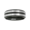 thumbnail image 3 of steel nation jewelry mens stainless steel 8mm two-tone black wedding band - mens ring, 3 of 3
