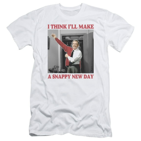 Mister Rogers A Snappy New Day Adult 30/1 T-Shirt White
