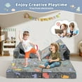 thumbnail image 5 of Lischwert Kids Couch, Modular Kids Play Couch, Child Sofa for Girls Boys, Toddler Sectional Sofa with Building Fort, Convertible Foam Playhouse for Baby Indoor Outdoor (9, Night Light), 5 of 7