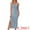 Blue Grey, variant on DARING DIVA Spaghetti Strap Bodycon Sleeveless Casual Slit Maxi Dress XS Black