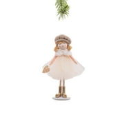 Starlight Collection, Cream Cloth Standing Romantic Girl with Cute Beret (Pack of 6)