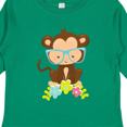 thumbnail image 4 of Inktastic Hipster Monkey, Monkey with Glasses, Flowers Boys or Girls Long Sleeve Toddler T-Shirt, 4 of 5