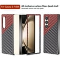 thumbnail image 2 of Aramid Fiber Case for Samsung Galaxy Z Fold 6 Case Aramid Fiber Thin Fit Slim Minimalist 6 FT Military Grade Drop Protection Case with Wireless Charging, Black&Red, 2 of 14