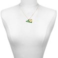 thumbnail image 2 of Delight Jewelry Acrylic Large Green Cheer Megaphone - Large Goldtone Aunt Heart Charm Necklace, 17.5"+2" Extender, 2 of 5