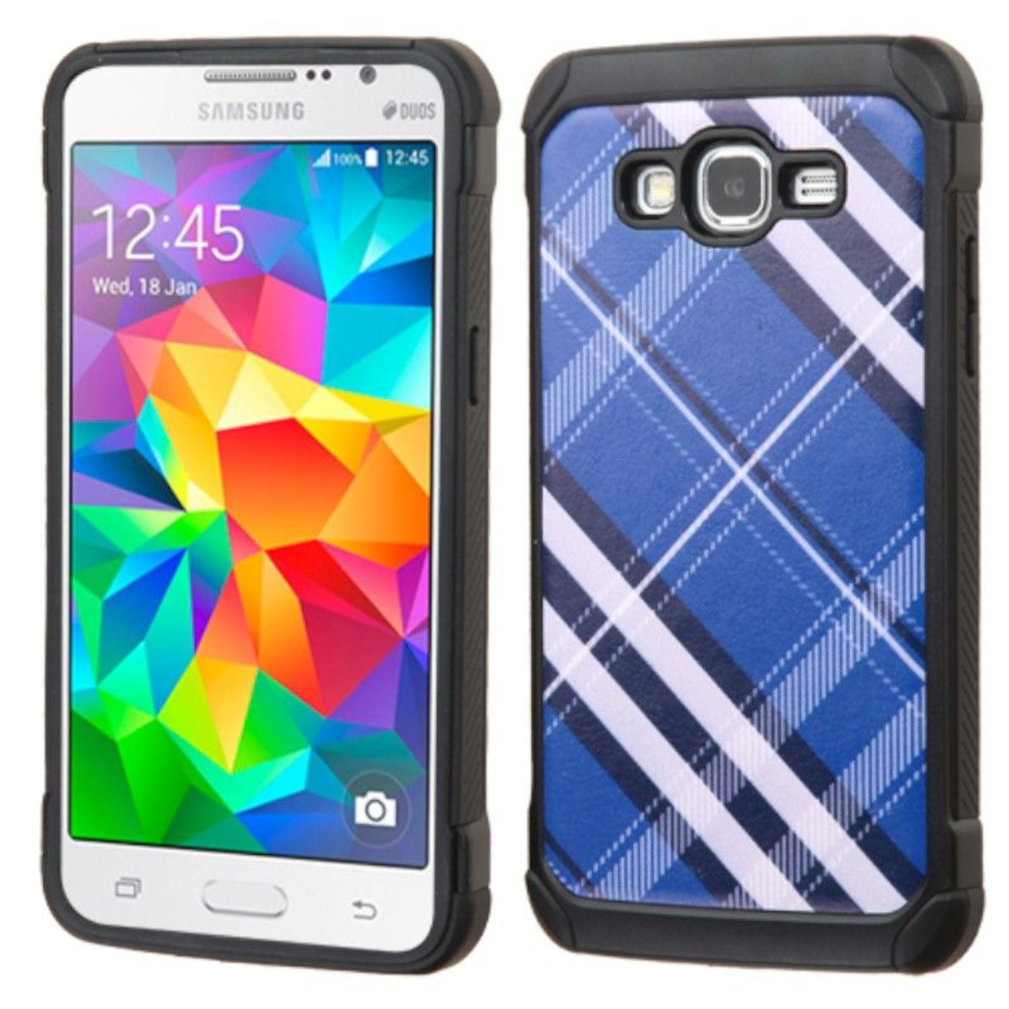 Samsung Galaxy Grand Prime Phone Case, by Insten Diagonal Plaid Hard