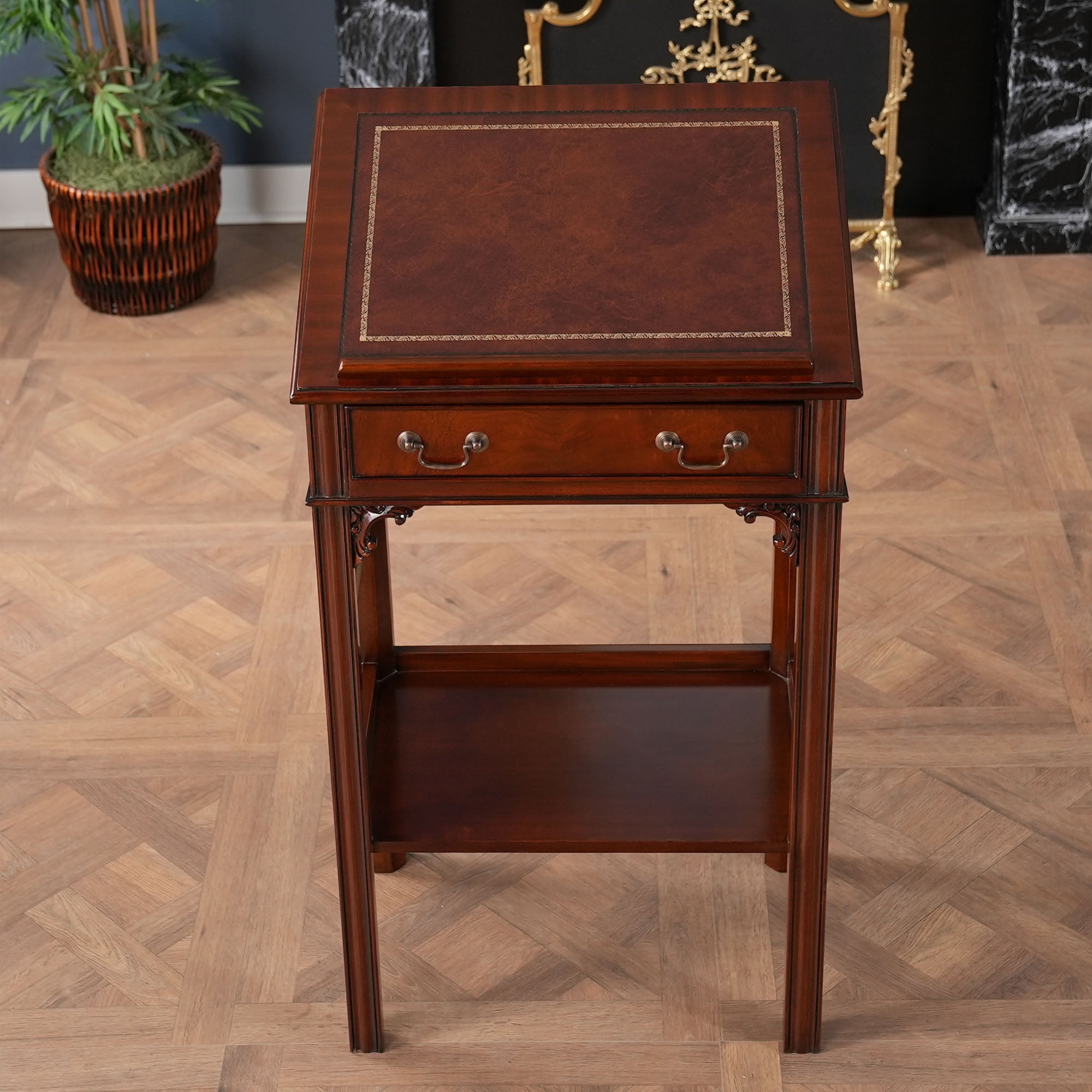 Mahogany and Leather Lectern