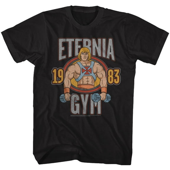 Masters of the Universe He Man Gym Black Adult T-Shirt