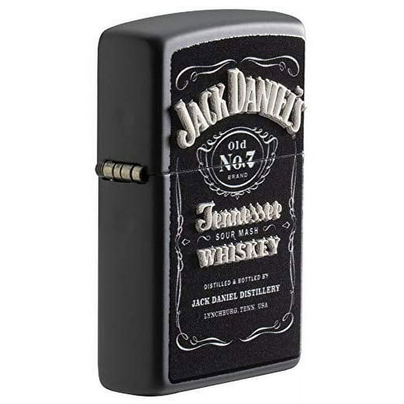 Zippo Jack Daniels Black Matte Texture Lighter - Stylish & Officially Branded