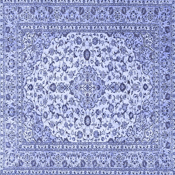 Ahgly Company Machine Washable Indoor Square Persian Blue Traditional Area Rugs, 6' Square