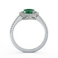 thumbnail image 2 of 1.40 Ct New Design Round Cut Natural Emerald Gemstone Diamond Ring for Anniversary 14K White Gold Size 6.5, 2 of 7