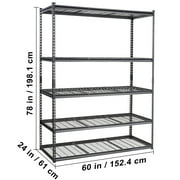 KFFKFF Storage Shelving Unit Garage Storage Rack 5-Tier Adjustable 2000 lbs Load