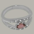 thumbnail image 4 of LBG British Made 18k White Gold Womens Ring Natural Pink Tourmaline & Cubic Zirconia Band Ring - 33 size options - Size 7.5, 4 of 7
