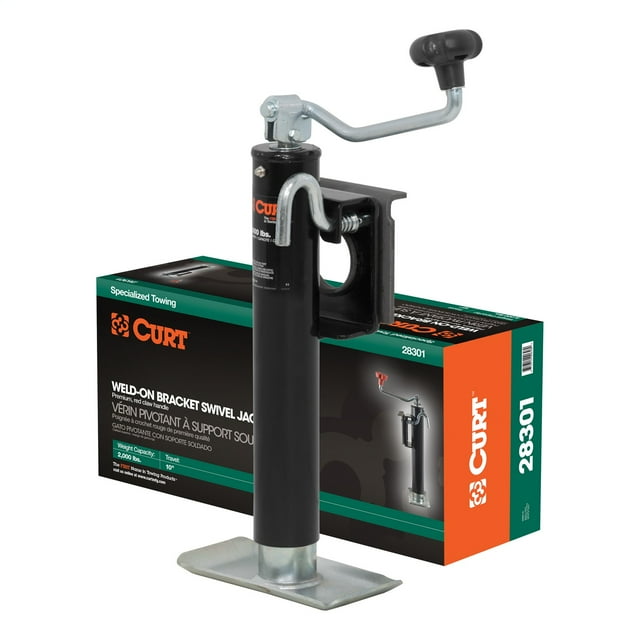 Bracket-Mount Swivel Jack with Top Handle (2,000 lbs., 10" Travel, Packaged)