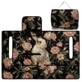 thumbnail image 4 of COEQINE Universal Golf Cart Seat Towel Blanket Covers for All Weather, Foldable Design with Handle, Fit for EZGO, Club Car and More 2-Seat Golf Carts, Vintage Bunny Flower Pink, 4 of 8