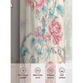 thumbnail image 6 of Sheer Curtains 84 Inches Long 2 Panels, Vintage Blossom Floral Leaves Rod Pocket Curtain Voile Draperies, Elegant Watercolor Flower Light Filtering Window Treatment for Living Room Kitchen Bedroom, 6 of 8