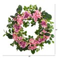 thumbnail image 2 of Nearly Natural Plastic All Occasion Hydrangea Rose Artificial Wreath, 22" (Multicolor), 2 of 4