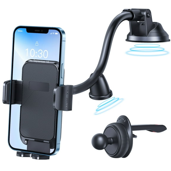 MoreChioce Car Phone Holder Windscreen Mount Long Arm Gooseneck Adjustable Car Phone Mount Strong Suction Cup Car Cradle Compatible for iPhone 13 12 11 Pro Max