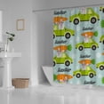 thumbnail image 3 of Coolnut Bath Shower Curtain Liners Easter Car and Rabbit Pattern 72x72in Polyester Waterproof with 12 Curtain Hooks, 3 of 6