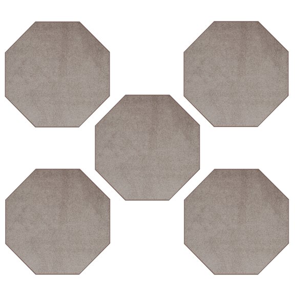 Furnish My Place Modern Plush Solid Beige Color Rug - Pets and Kids Friendly Rug, Indoor/Outdoor Mat, Area Rugs Great for Kids, Pets, Event, Wedding, Living Room, Made in USA, 3' Octagon - Set of 5