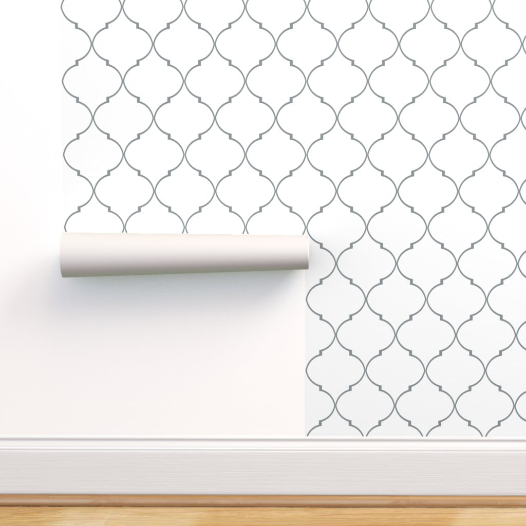 Peel-and-Stick Removable Wallpaper Lattice Modern Pearlphire Moroccan Quatrefoil