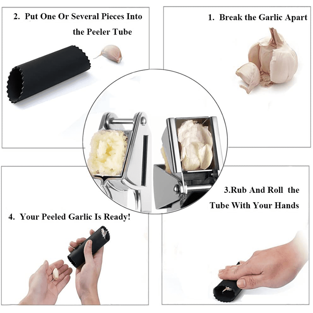 Details about   1x Stainless Steel Kitchen Garlic Press Crusher Squeezer Manual Chopper Tool US 