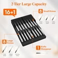 thumbnail image 4 of Magnetic Drawer Knife Organizers Insert, Kitchen Plastic In Drawer Knife Block Slots, Steak Chefs Knives Holder Storage for 16 Knives and 1 Sharpening Steel, Extra Large, Black, 16.5"/42 cm(W), 4 of 4