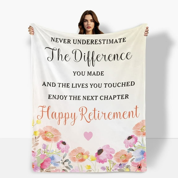 Floral Design Flannel Blanket For Friends And Spouses Celebrate Retirement And Enjoy Life Soft Warm Comfortable Fleece Blanket Suitable For Sofa Bed Travel Camping Shipped From The USA