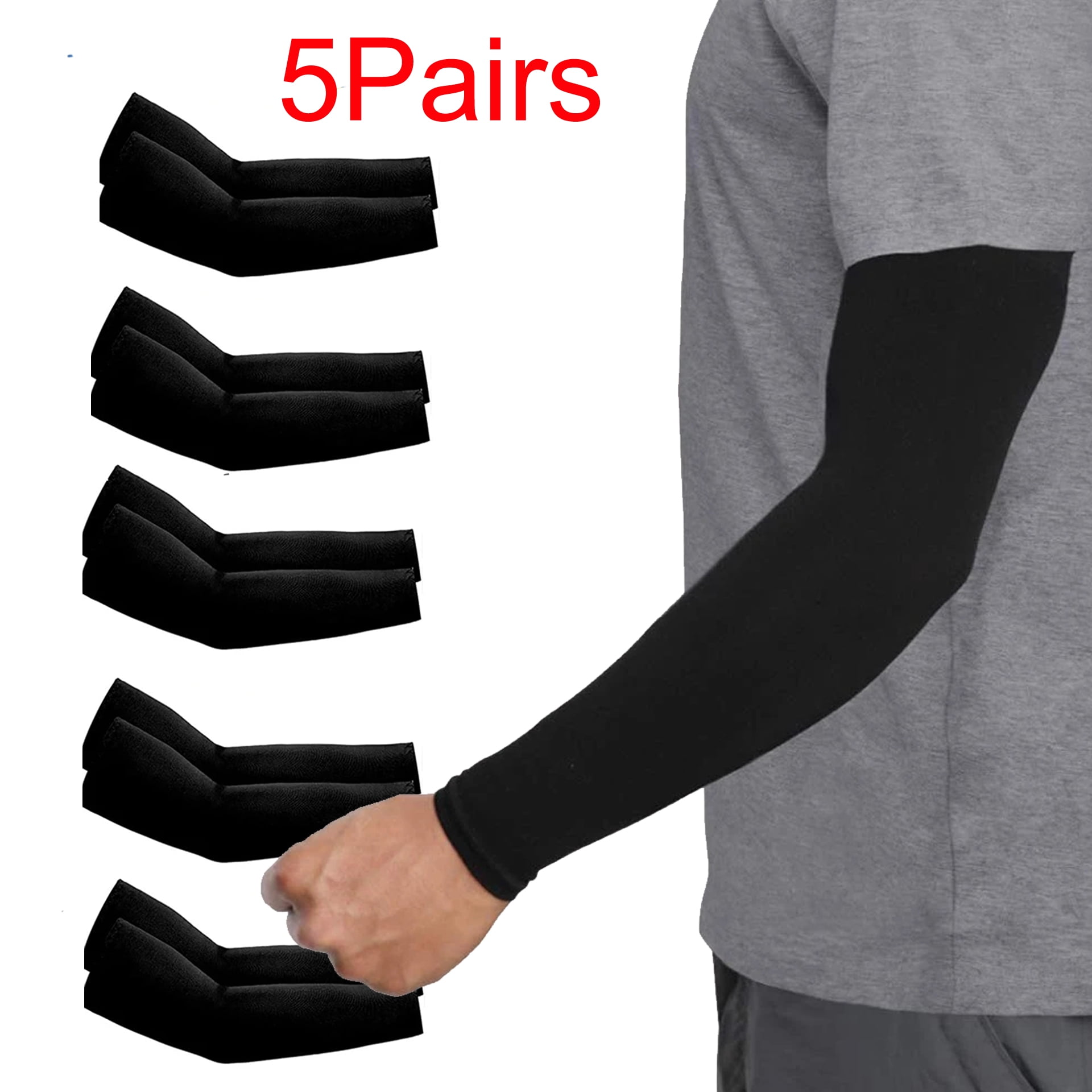 5 Pairs Men Women Cooling Sports Arm Sleeves Cycling Arm Sleeves Cover