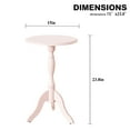 thumbnail image 2 of HLR Round Small End Table, Wooden Pedestal Side Coffee Table,  Vintage Accent Nightstand for Living Room, Entryway, Pink, 2 of 7