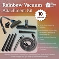 thumbnail image 3 of Rainbow Vacuum Attachment Kit 10-Pieces – Fits D3, D4, D4C, SE Models- 3 Wands, Floor Brush, Crevice Tool, Upholstery Tool, Dust Brush, Flexible Under-Fridge Tool, 6 ft Hose & Swivel Metal Handle, 3 of 9