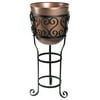 Copper Beverage Chiller With Wrought Iron Stand