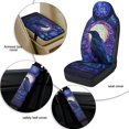 thumbnail image 6 of Xixirimido Car Seat Covers for Front Seats 5Pcs Car Accessories with Seat Belt Covers & Center Console Cover Universal Fit for SUVs,Vans,Trucks,Sedans, Stained Glass Crow, 6 of 8