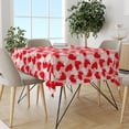thumbnail image 2 of XAJAT 55‘‘x102'' Modern Pink Rectangle Tablecloth, Cotton Linen Table Covers with Love Heart Print, 2 of 4