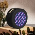 thumbnail image 6 of Naloa Skull starry sky flower leaf Round Jewelry Box, Travel Jewelry Organizer, 3.9 x 3.9 x 2in Jewelry Storage Box for Women-Black, 6 of 7