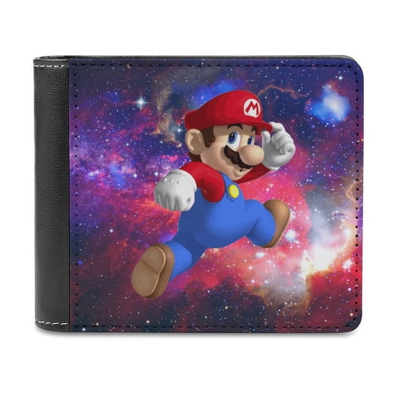 Cartoon Super Mario PU Leather Wallet With Card Slots Bifold Wallet Money Organizers Holder Gift For Men And Women