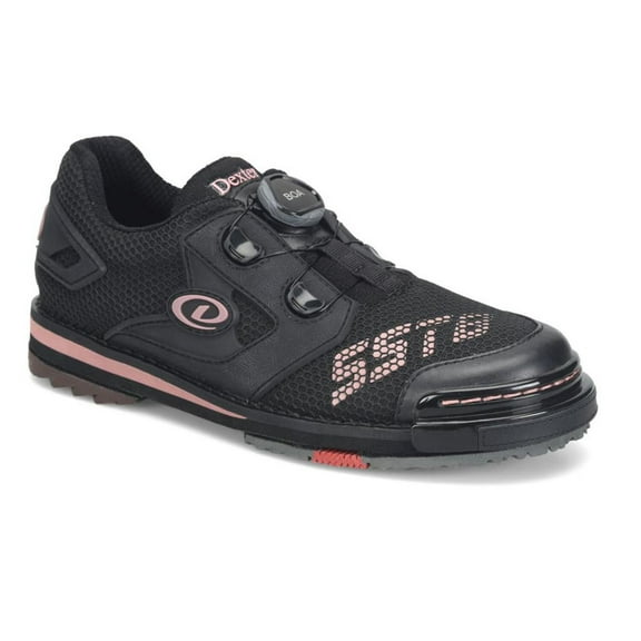 Dexter Women's SST 8 Power Frame Boa Bowling Shoe (For RIGHT AND LEFT HANDED bowlers. Women's shoe sizings)- Black/Dusty Rose
