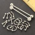 thumbnail image 2 of Pendientes de acero inoxidable Yuyangstore 18Pcs con tornillo Barra de plata, 2 of 7