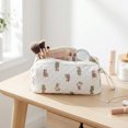 thumbnail image 2 of Quilted Large Capacity Travel Portable Carrying Case Casual Hair Tools Travel Bag for Women Girls Work Shopping Vacation Daily (Little Bear), 2 of 10