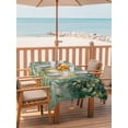 thumbnail image 2 of Outdoor Tablecloths with Umbrella Hole & Zipper, Vintage Oil Light 54x80 Inch Tablecloth Rectangle, Spring Green Leaves Retro Candles Waterproof Table Cloth, Patio/Pool/Picnic Table Covers, 2 of 8