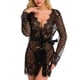 thumbnail image 5 of Ropa interior sexy encaje transparente frente cardigan pijamas mujer sexy tirantes camisón Pompotops qwe19191, 5 of 9