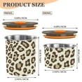 thumbnail image 3 of Leopard Print Pattern Airtight Coffee Bean Canister 17oz Food Storage Containers with Lids For Gournd, Tea, Sugar, Flour, Rice, Cereal, Candy Cookie Jar, 3 of 8