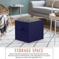 thumbnail image 4 of Ornavo Home Foldable Collapsible Storage Box Bins Shelf Basket Cube Organizer With Dual Handles - Set of 6 - 13 x 15 x 13 - Navy Blue, 4 of 7