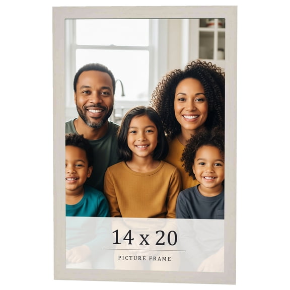 14x20 Frame White Wheat Solid Wood Picture Frame | Moulding Width 0.75 Inches | Interior Depth 0.5