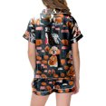 thumbnail image 5 of Leey-World Toddler Halloween Pajamas Girl Satin Pajamas Set for Girl Halloween Pjs 2 Piece Short Sleeve Button-Down Shirt with Shorts, 5 of 5