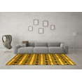 thumbnail image 3 of Ahgly Company Machine Washable Indoor Square Southwestern Yellow Country Area Rugs, 8' Square, 3 of 4