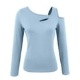 thumbnail image 3 of MHFRRA Camiseta Térmica de Manga Larga Estilo Otoño-Invierno para Capa Base Ajustada. Azul Claro, 3 of 4