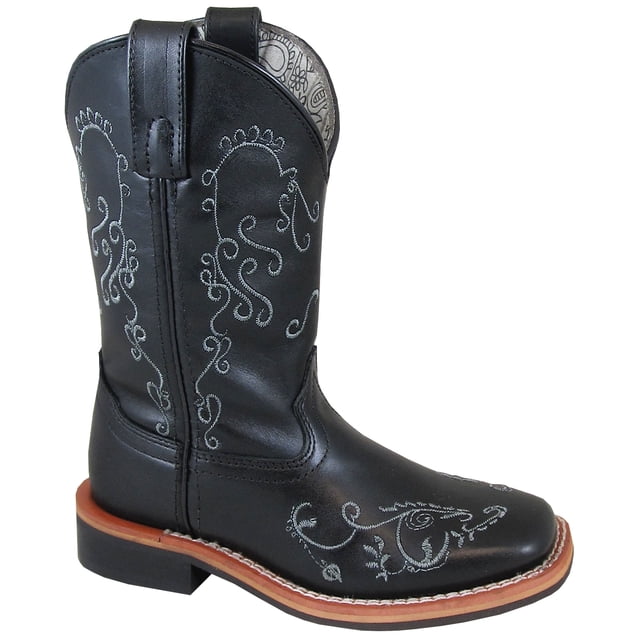 Bota de vaquero de cuero negro Marilyn para niña - Talla EE. UU.: 7 Smoky Mountain Boots 3846Y-7R