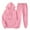 Pink, variant on ibuvkizy Hoodie Sweatsuits Women 2 Piece Outfit!Men's and Women's Sports Tracksuits Long Sleeve Pullover Hoodies Sweatshirt Loose Coat and Sweatpants Fall Winter Suit Pink,S
