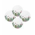 thumbnail image 7 of 13 Inch Round Placemats Set of 4, Green Cactus Non Slip Heat Insulation PP Table Mats, Tropical Summer Botanical Watercolor Washable Place Mats for Kitchen Dining Party Table Decor, 7 of 7